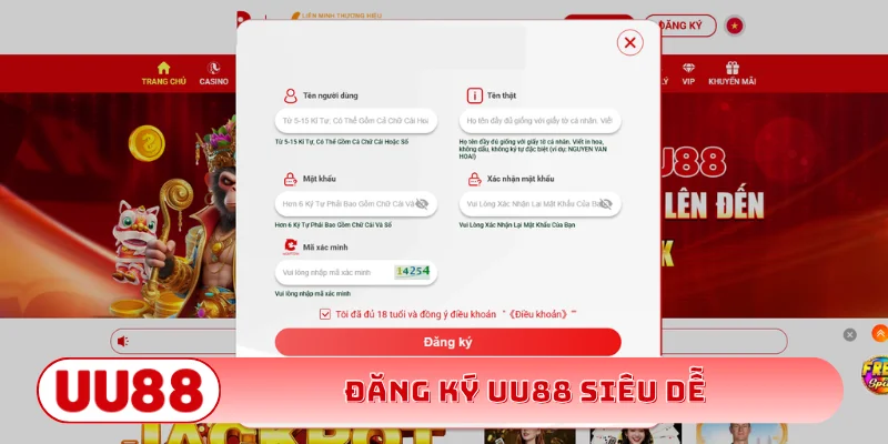 Đăng ký UU88 siêu dễ