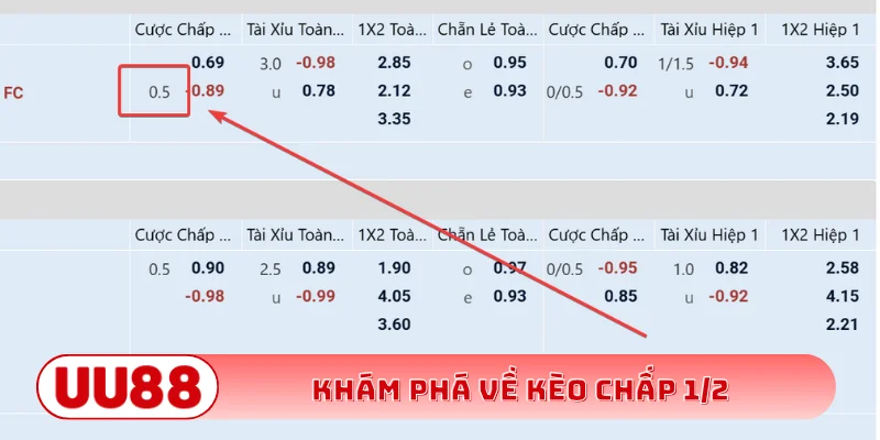 Khám phá về kèo chấp 1/2
