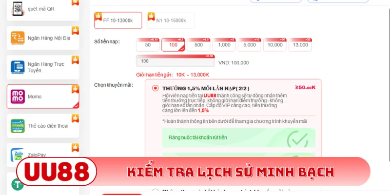 Kiểm tra lịch sử minh bạch dễ dàng