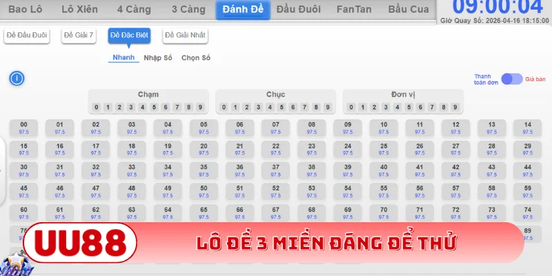 Lô đề 3 miền đáng để thử