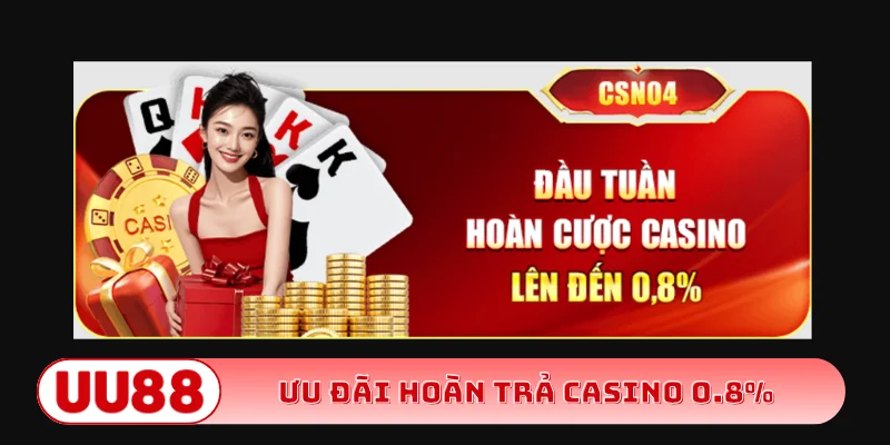 Ưu đãi hoàn trả casino 0.8%
